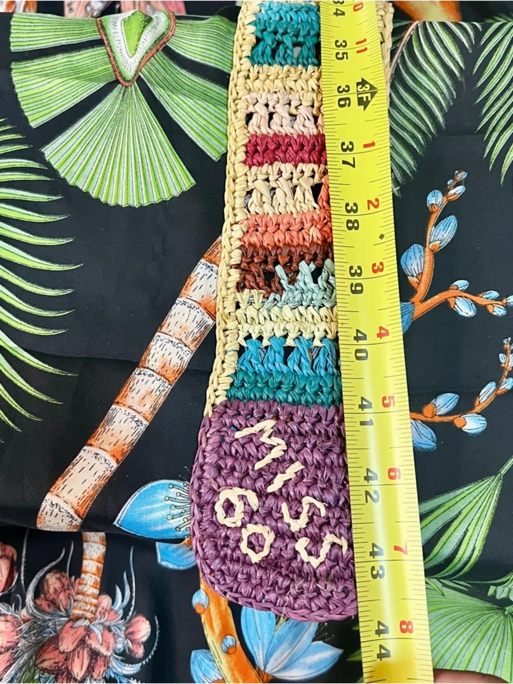 Miss Sixty Y2K Multicolor‎ Woven Braided Wide Boho Festival Hippie Raffia Belt L